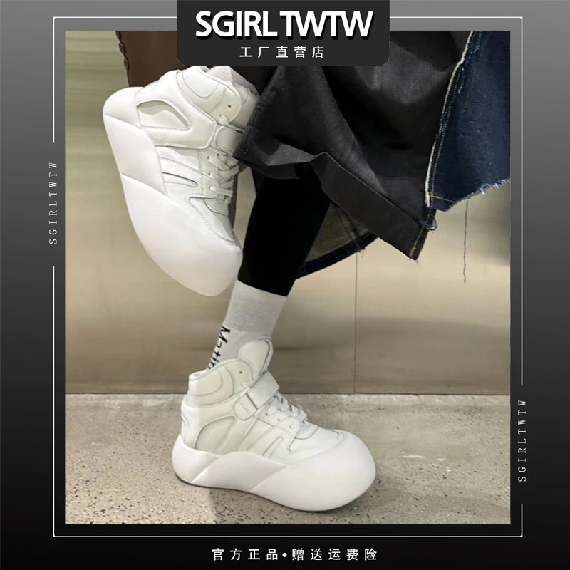 C62-10 SGIRL TWTW休闲百搭板鞋潮流韩版面包鞋百搭高帮小白鞋
