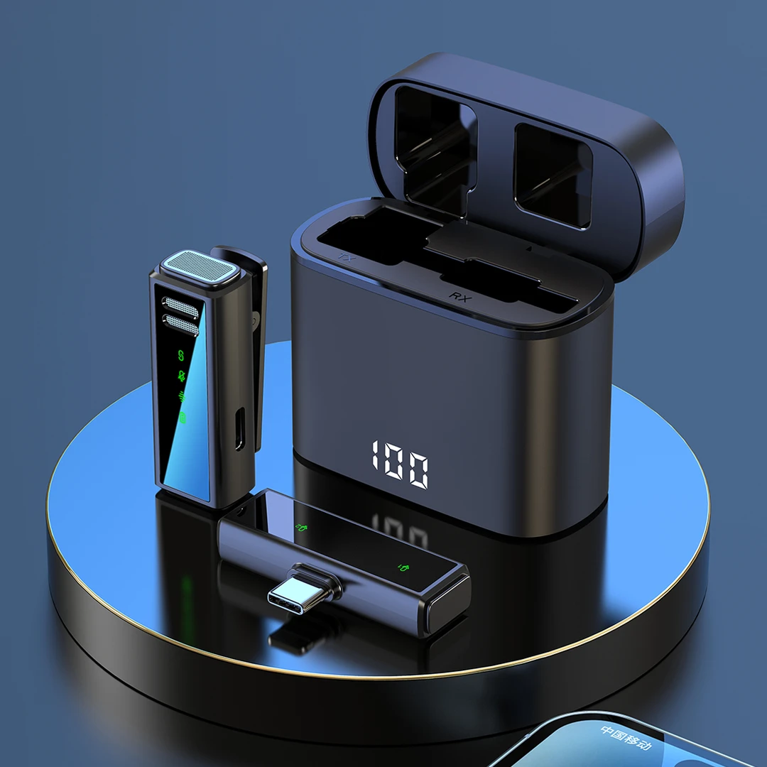 无线降噪领夹麦专业录音麦克风一拖二收音降噪直播拍视频手机电脑