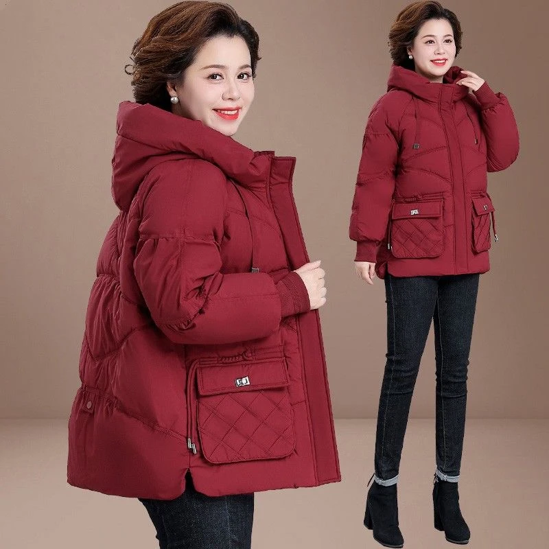 中年妈妈冬装棉服2023新款洋气棉袄冬季棉衣中老年秋冬季外套