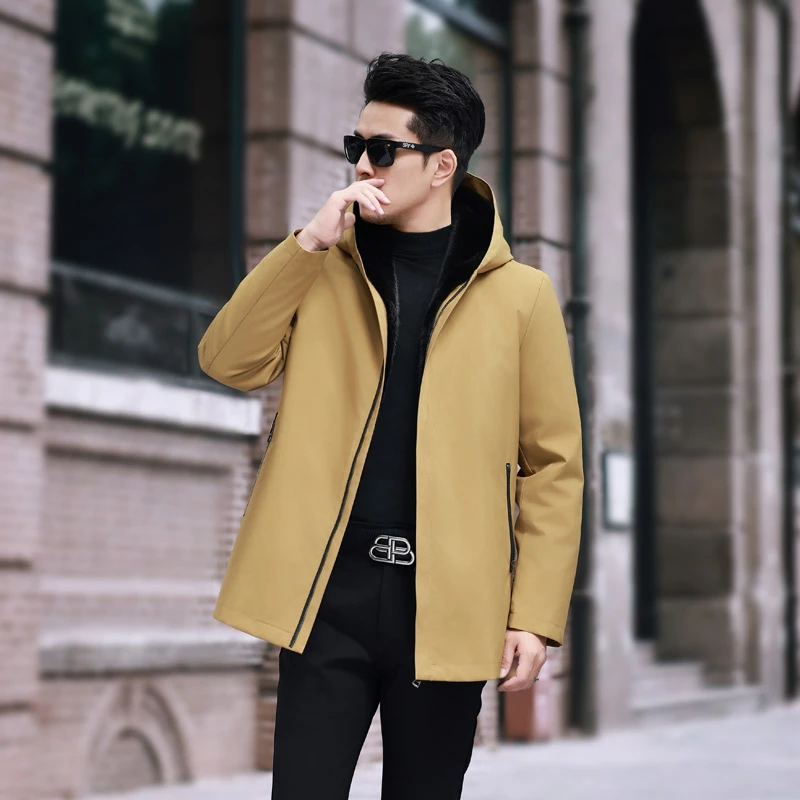 【源头工厂】派克服男冬季新款中长款内胆可脱卸防寒衣高级感男装