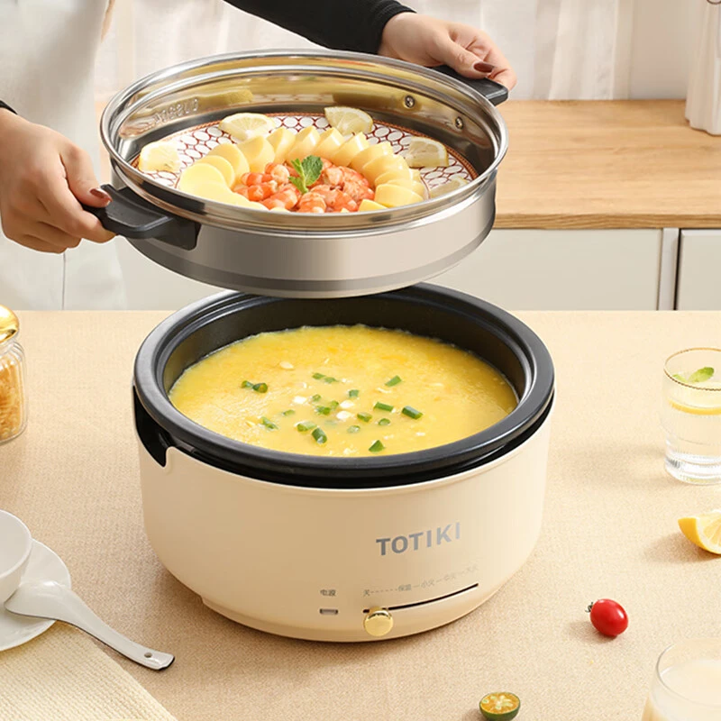 【品牌高货】分体式电火锅家用大功率炒菜多功能4.5L带蒸笼