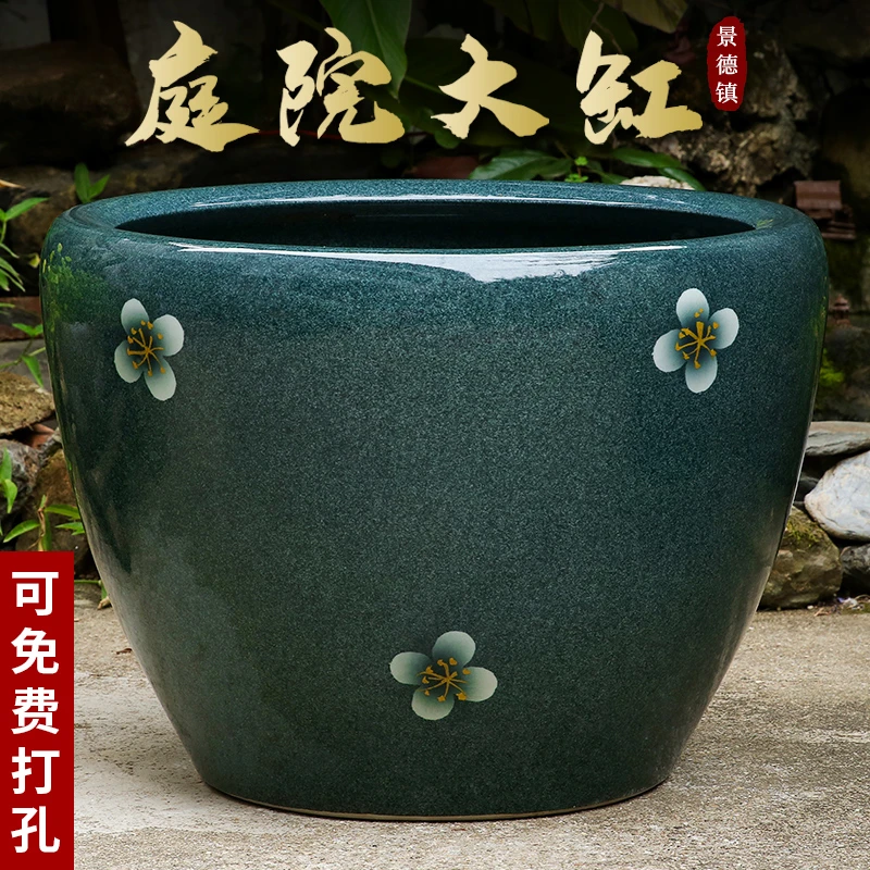 景德镇陶瓷摆件鱼缸流水器喷泉家用鱼缸大号客厅加湿招财