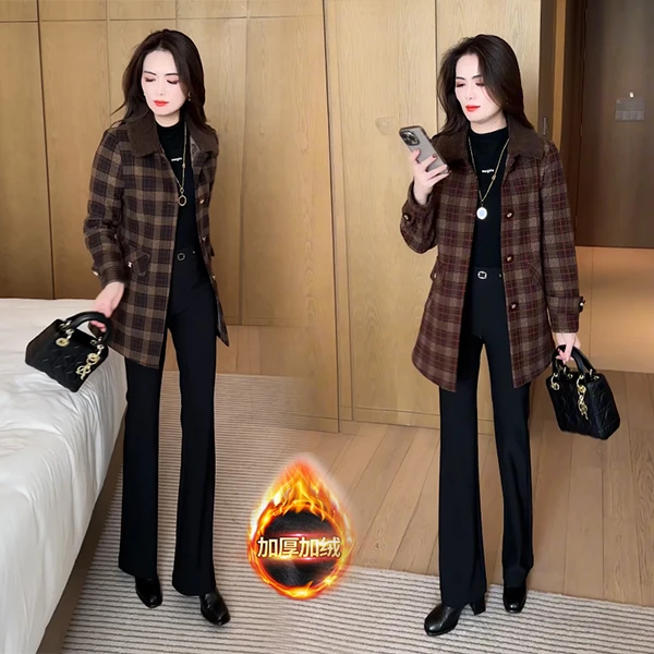 【季颜品牌】秋冬季新款修身外套女洋气时尚气质小个子中长款风衣88