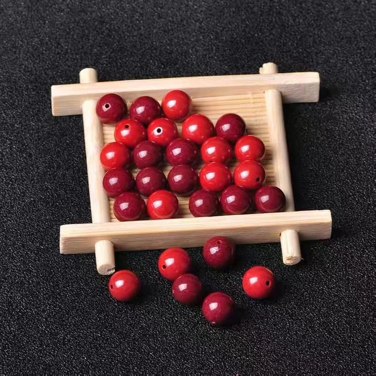 辰砂（处理）64朱砂紫金色帝王色单珠单颗红色简约时尚礼物情侣配饰