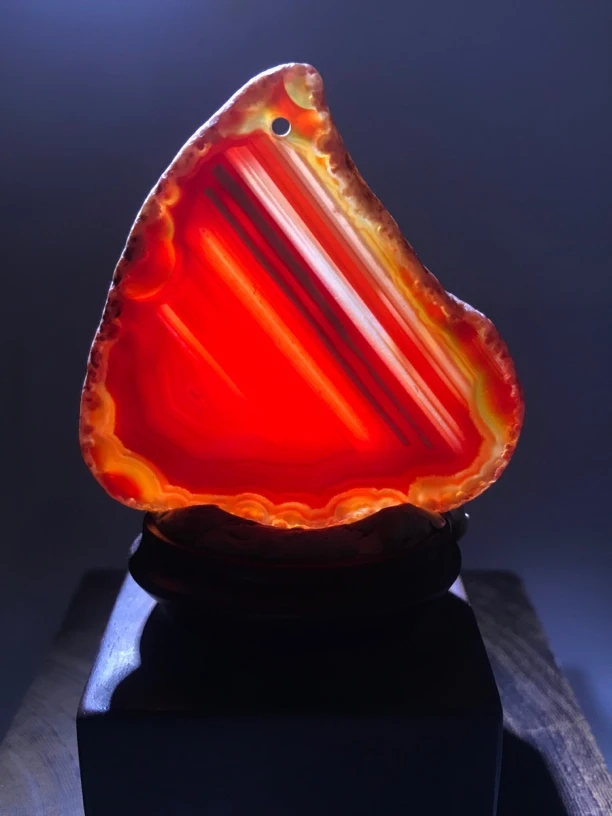 蓝玉髓天然玛瑙原石切片百搭款吊坠