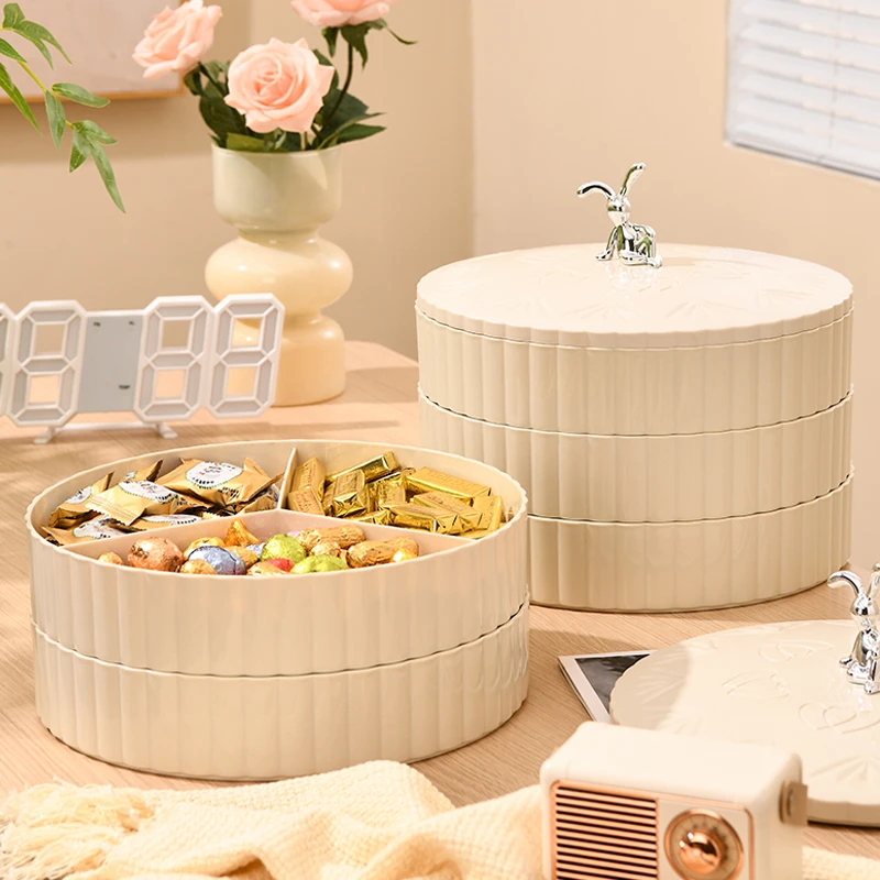 轻奢高档分格果盘家用客厅茶几新款水果盘糖果盒瓜子盘干果收纳盒