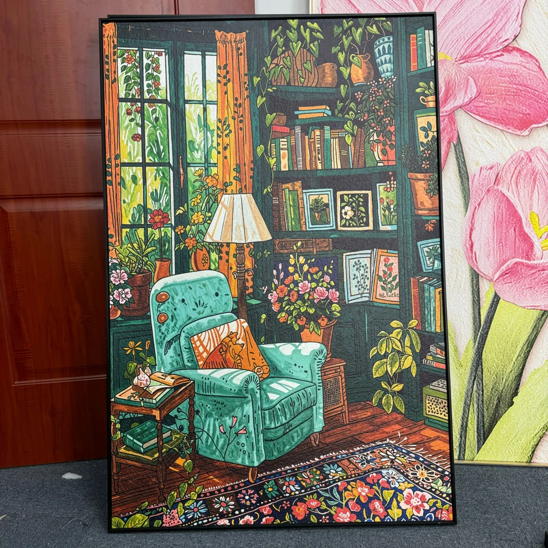 高级感客厅画马美式小众艺术客厅沙发背景墙装饰画玄关走廊80120