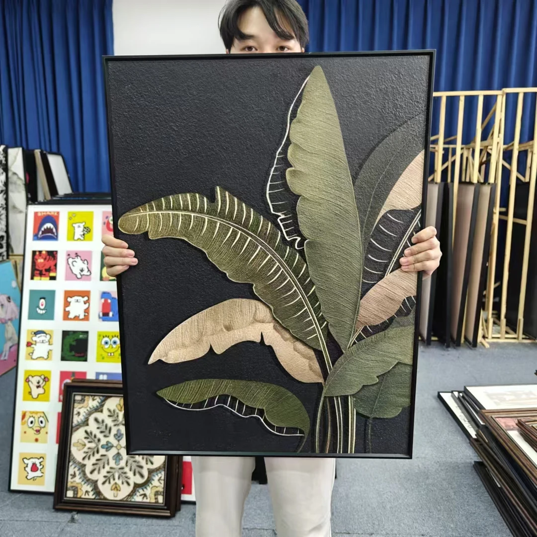 家大叶大装饰柜美式轻奢实木储物柜中古艺术餐边柜装饰画6080