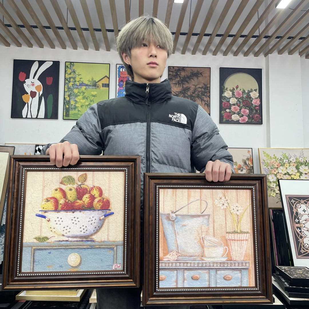 治愈ins风餐厅客厅装饰画现代简约北欧复古餐厅卡通4040