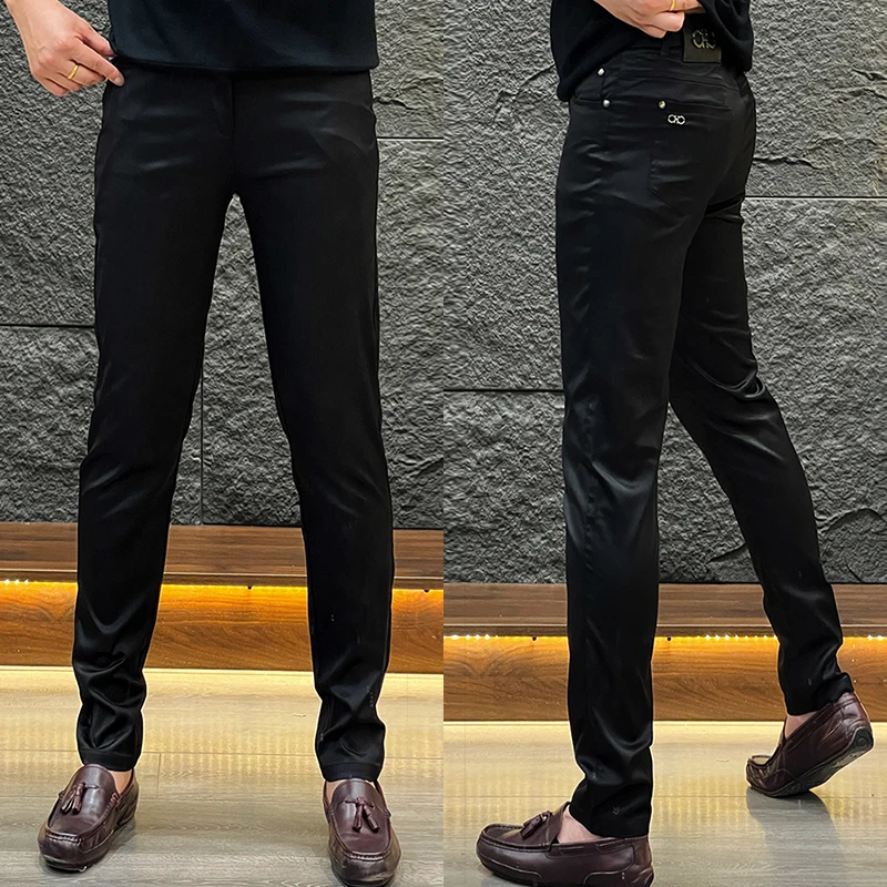 男士商务休闲裤秋冬季时尚潮流修身小脚显瘦轻奢休闲百搭西装长裤