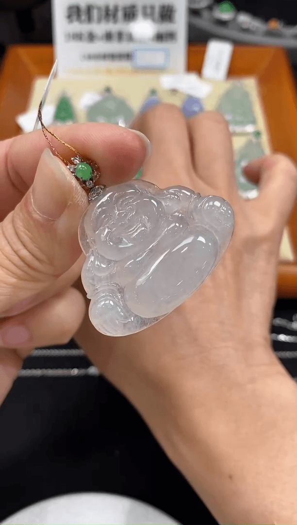 【闪购商品】翡翠吊坠(不含链)18K金镶嵌佛公