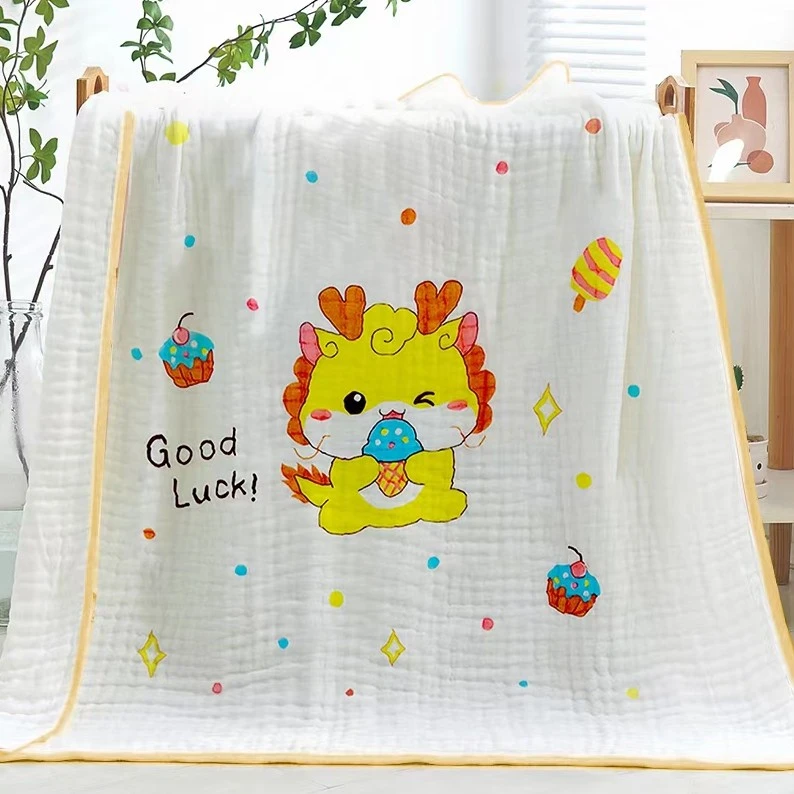 新生儿纱布浴巾婴儿纯棉包单多功能盖毯初生宝宝包被柔软吸水浴巾