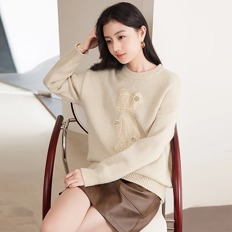 【直播专享】N644757毛针织衫 香影针织衫上衣女套头秋冬季新款慵