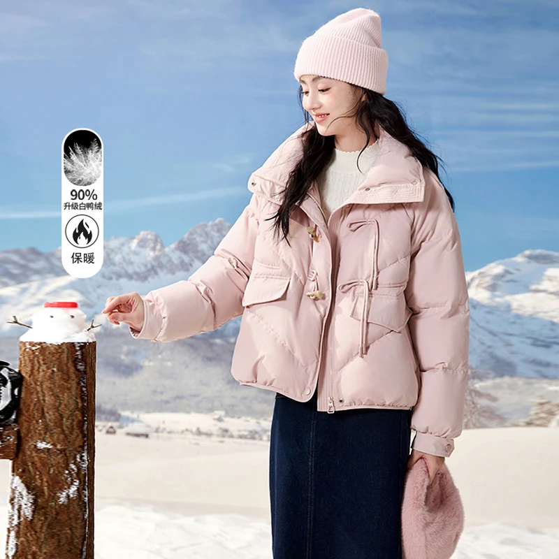 【丽公主专属】Y644652羽绒服 香影【高级感】牛角扣羽绒服女短款年