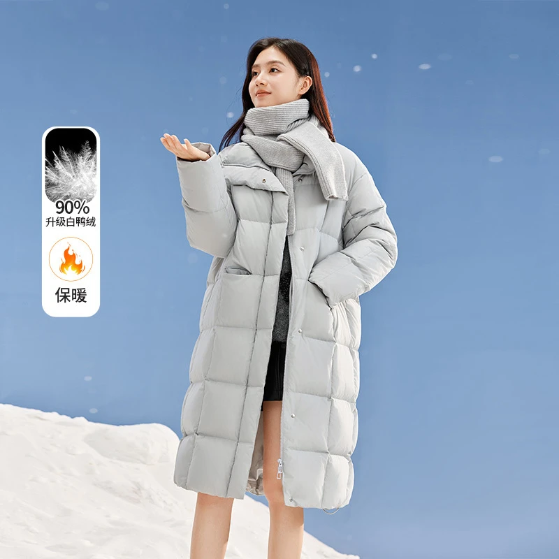 【李易行】Y844384羽绒服 香影立领羽绒服女中长款年冬季新款宽