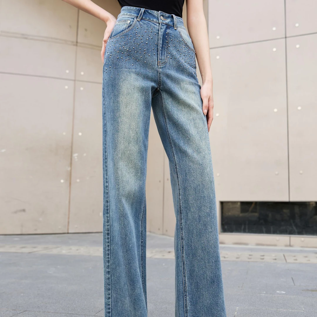 K641607牛仔裤 香影2024休闲百搭时尚显瘦春新款牛仔裤