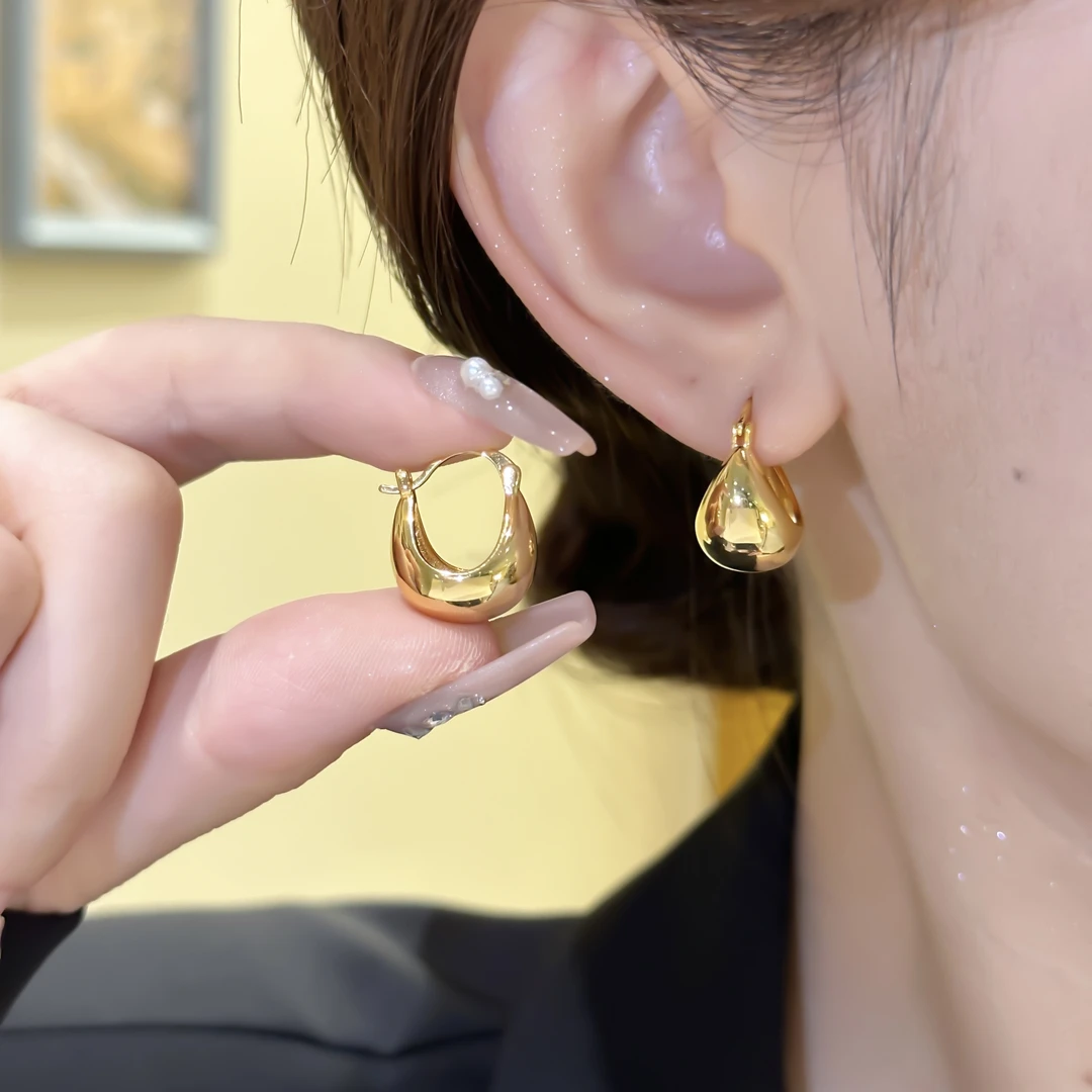 铜合金耳饰 轻奢气质小众简约时尚通勤百搭金属提包耳环