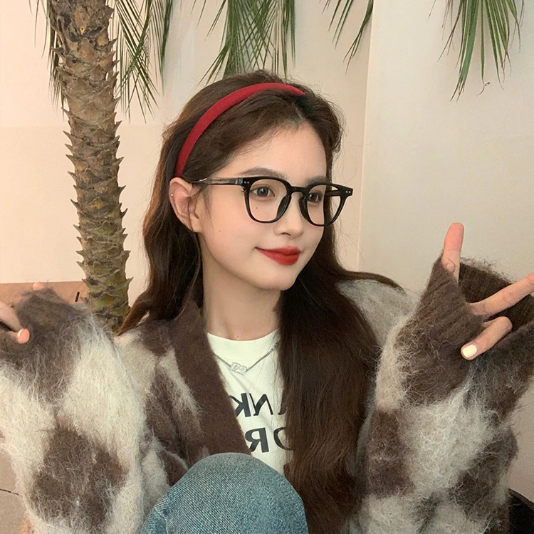 节日细款发箍女秋冬丝绒复古红头箍网红发卡发饰高颅顶气质春节