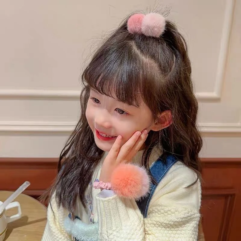 女孩儿童韩版不伤发扎马尾头绳发圈女童高弹力橡皮筋可爱毛绒发绳