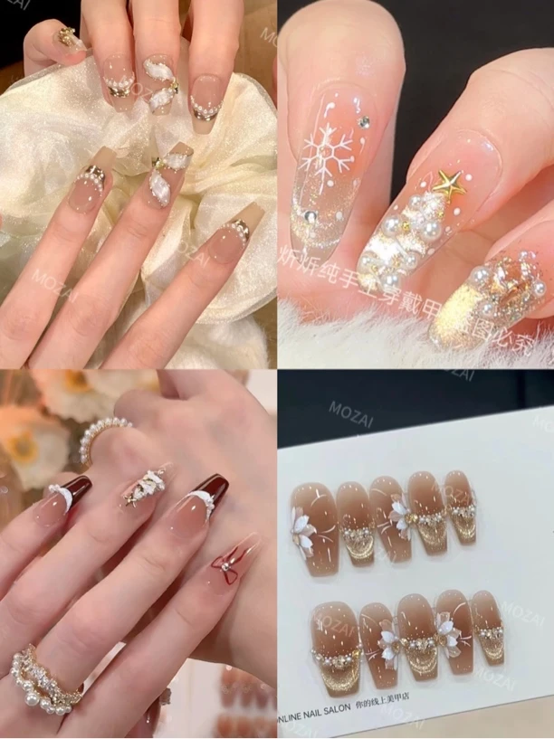 【来图定制链接1号】纯手工穿戴甲光疗甲冰透渐变美甲四季流行
