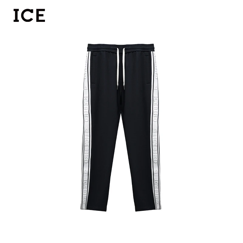 ICE2024新款编织logo休闲裤男士长裤撞色宽松裤子 ICE23SS1303