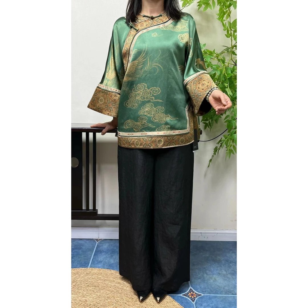 【华袍丝绸】礼盒桑蚕丝高定设计师款时尚上衣GSTY-5181301