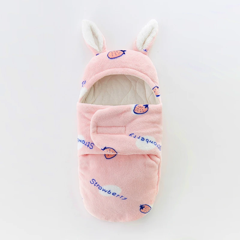 婴儿抱被冬季加厚外出新生儿包被睡袋两用秋冬0-3-6个月襁褓抱毯