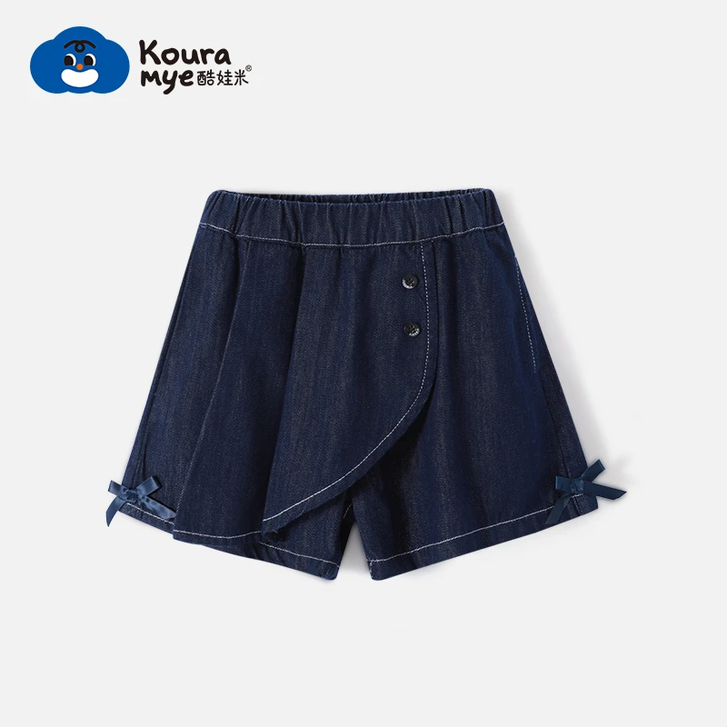 酷娃米2024夏季新款儿童裤子中小男女童百搭宽松A字牛仔裙70303