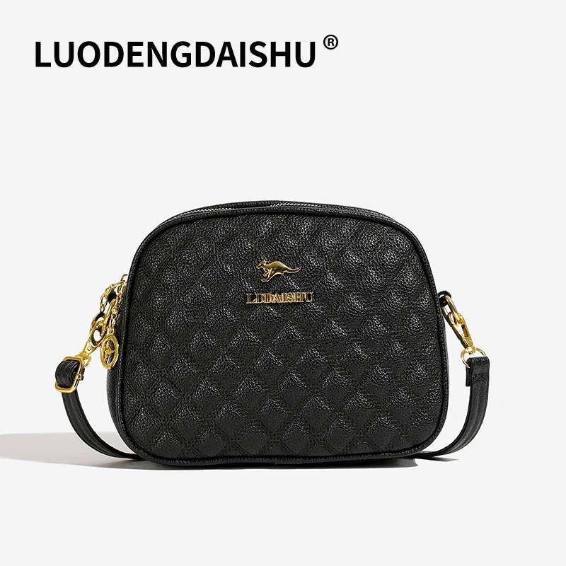 正品女士菱格小圆包斜挎包2024新款夏季中年妈妈包软皮单肩包