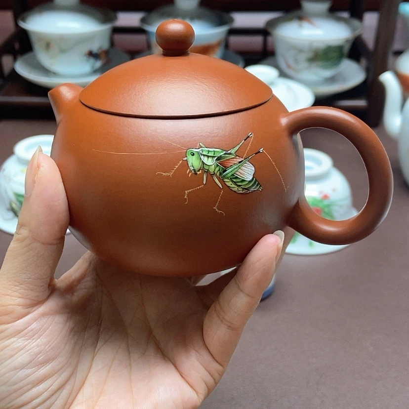 【闪购商品】珐琅彩蝈蝈紫砂壶