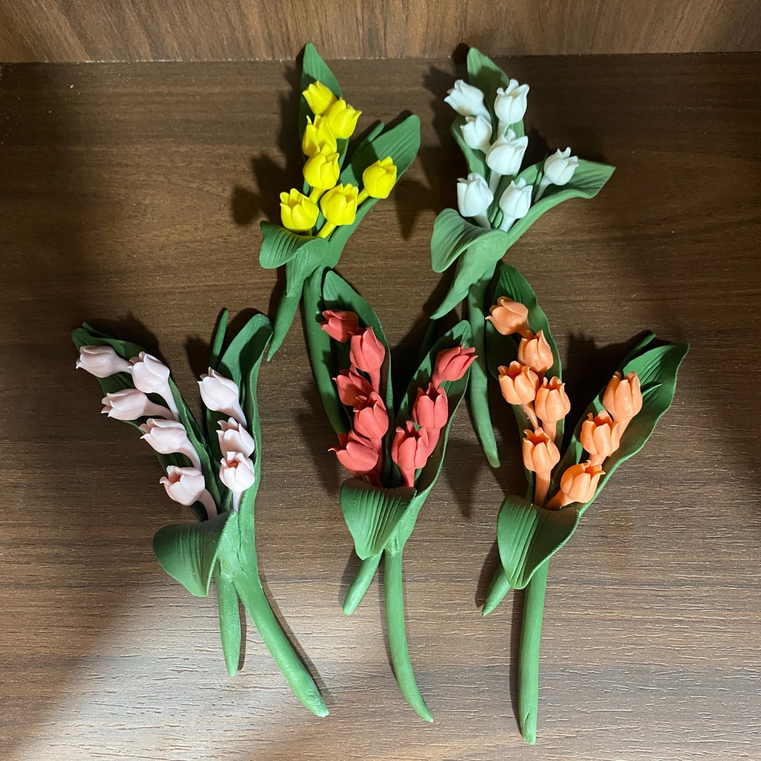 创意陶瓷纯手工花枝铃兰花枝摆件客厅书房茶几桌面摆件装饰花