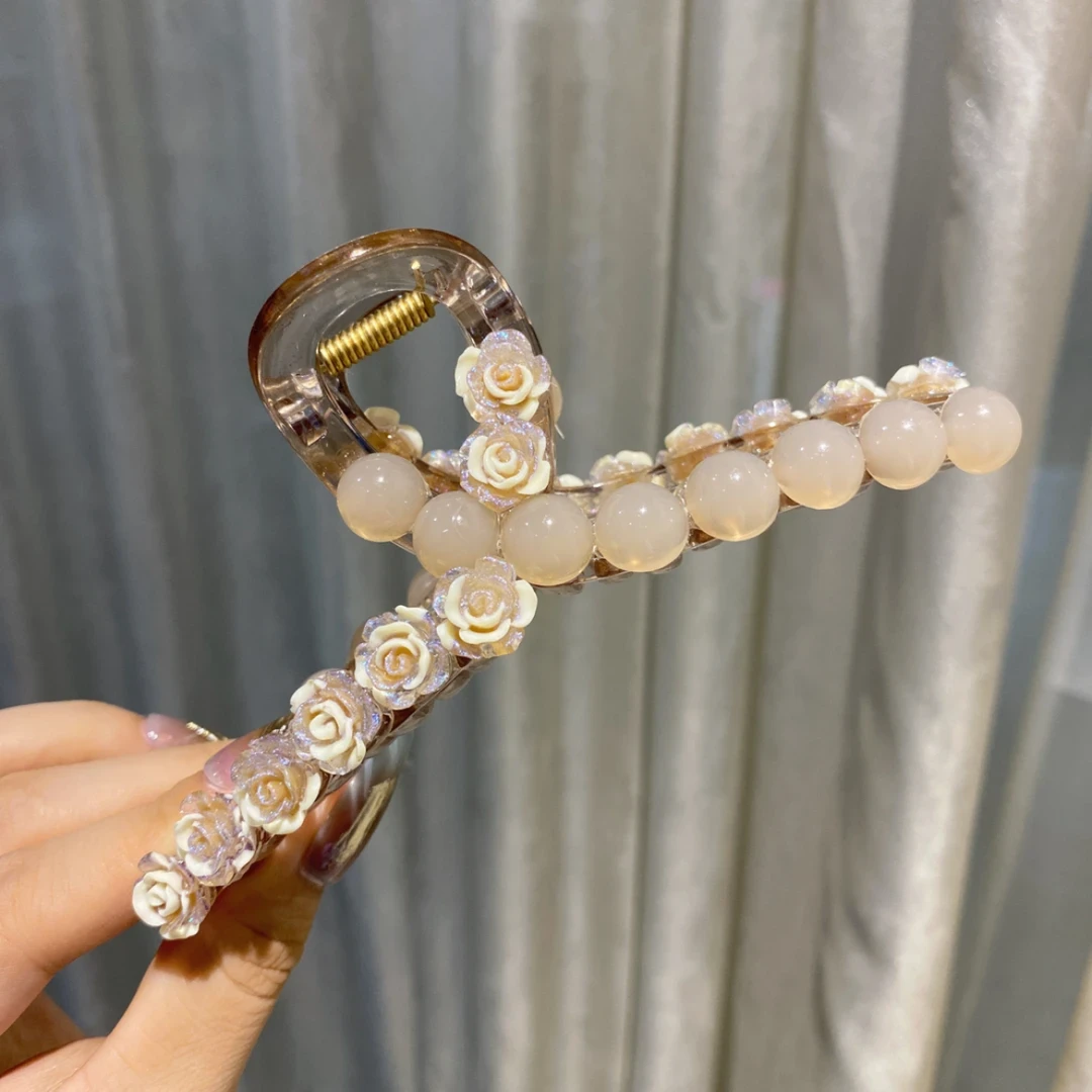 YANXI/颜兮【山茶花】Y1064夏日新款简约甜美盘头发抓夹气质优雅