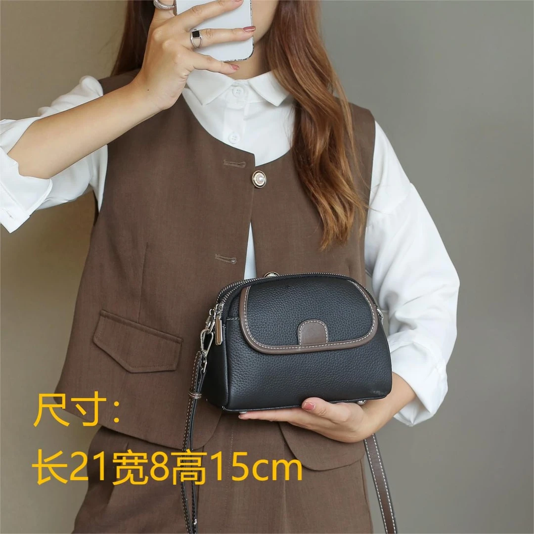 真皮女包女士潮流气质休闲手机包百搭单肩斜挎包306
