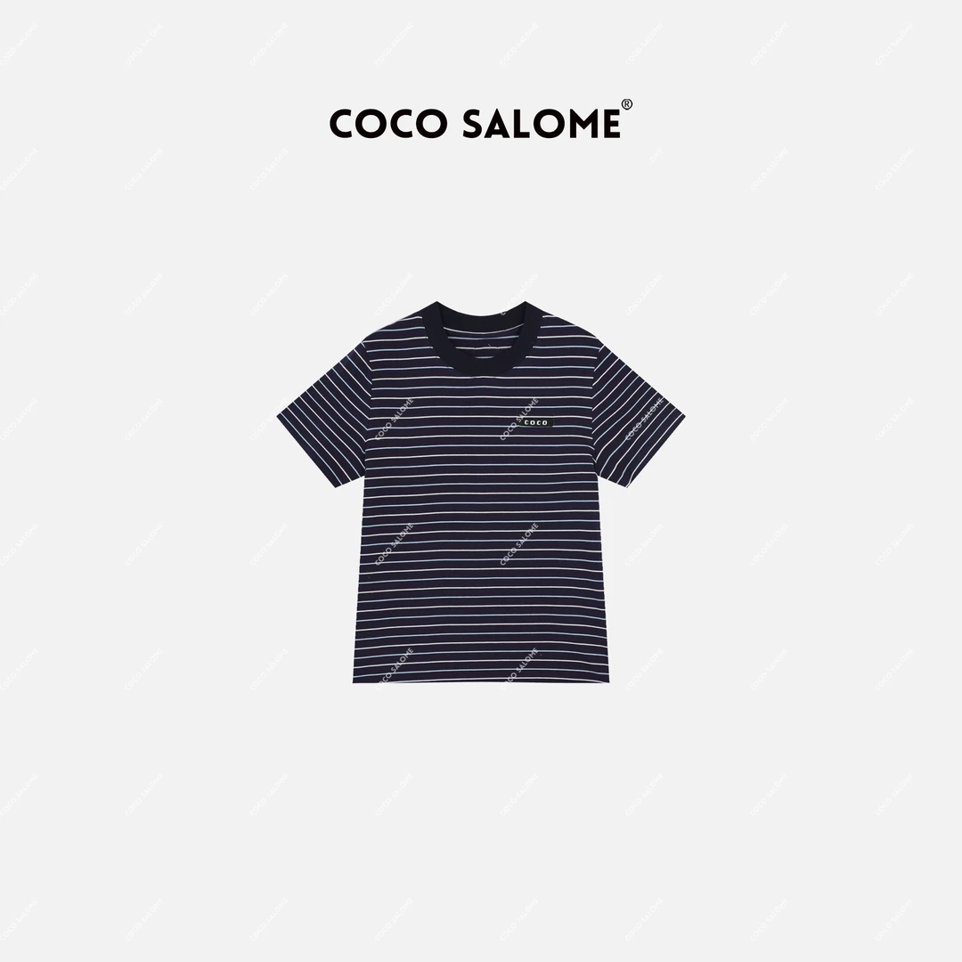 COCO SALOME⒀【布莱斯】100棉条纹设计清凉吸汗透气轻奢短袖299L