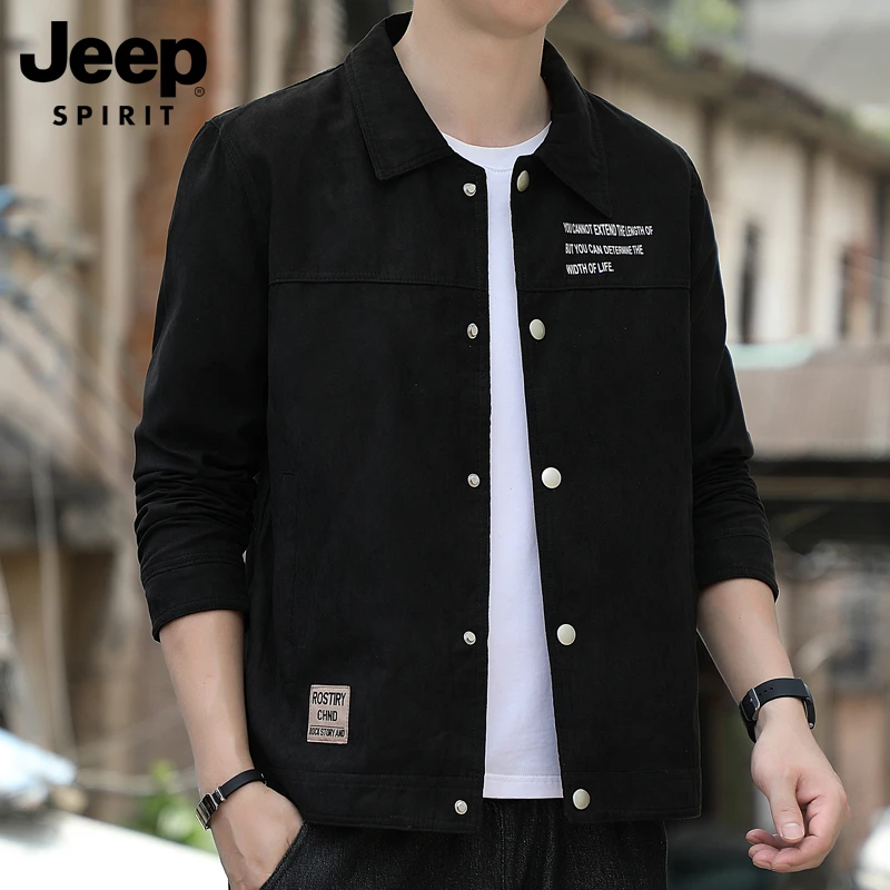 JEEPSPIRIT吉普休闲夹克男士爆款工装外套男款秋冬修身百搭外衣男