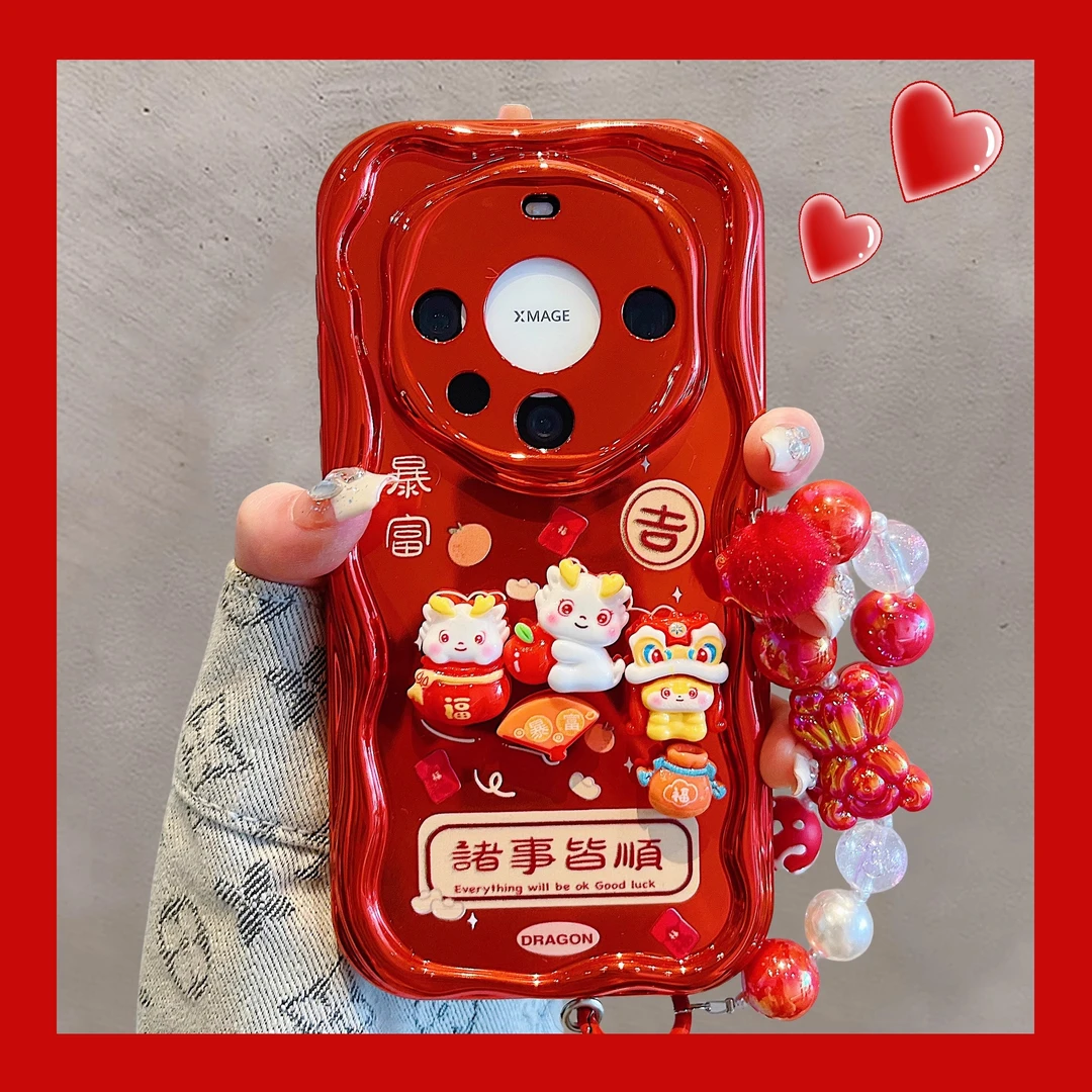 新年国潮华为mate60pro+手机壳p60/40/50pro红色喜庆mate30/50/40