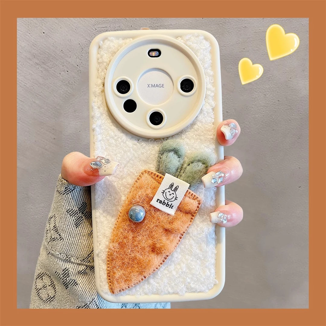 秋冬毛毡小萝卜适用华为mate60pro+手机壳mate504030pro女p605040