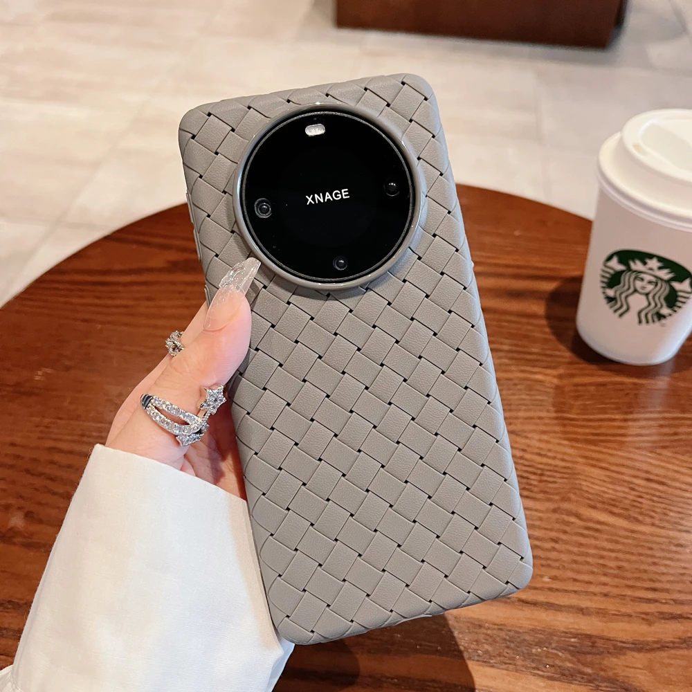 编织纹适用华为Mate60手机壳mate60Pro软60pro+薄m60pro/苹果1514