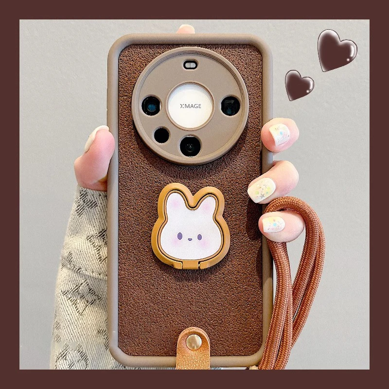美拉德棕色华为mate60pro+手机壳mate304050propro支架p60荣耀90