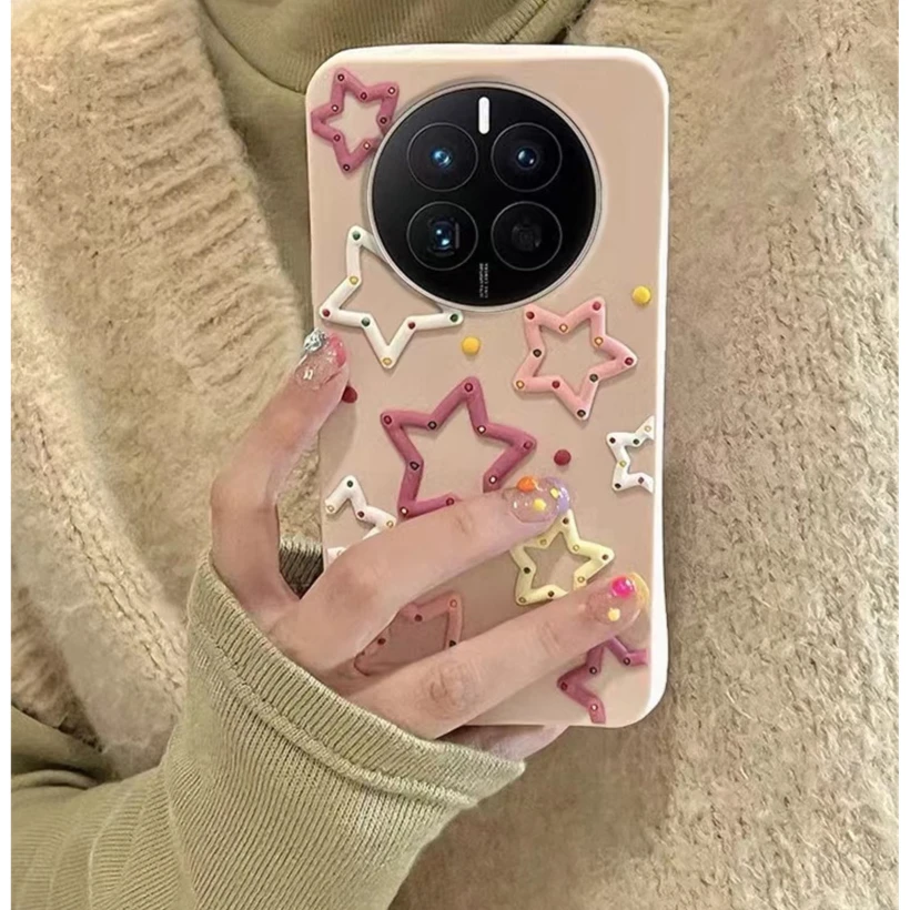 日韩ins立体彩色星星mate50/40pro华为手机壳nova9/9pro防摔p60软