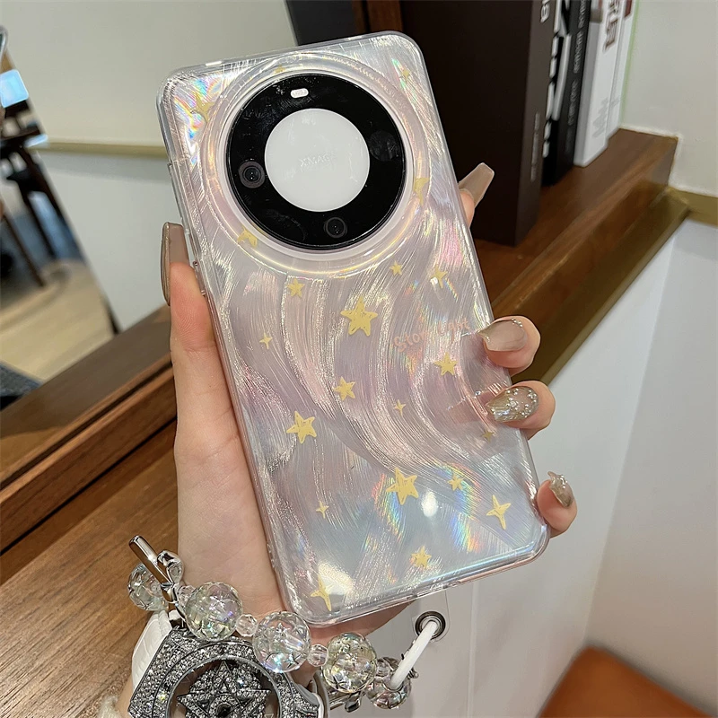 小星星适用华为mate60pro+手机壳p60pro高级感羽纱mate50/40pro