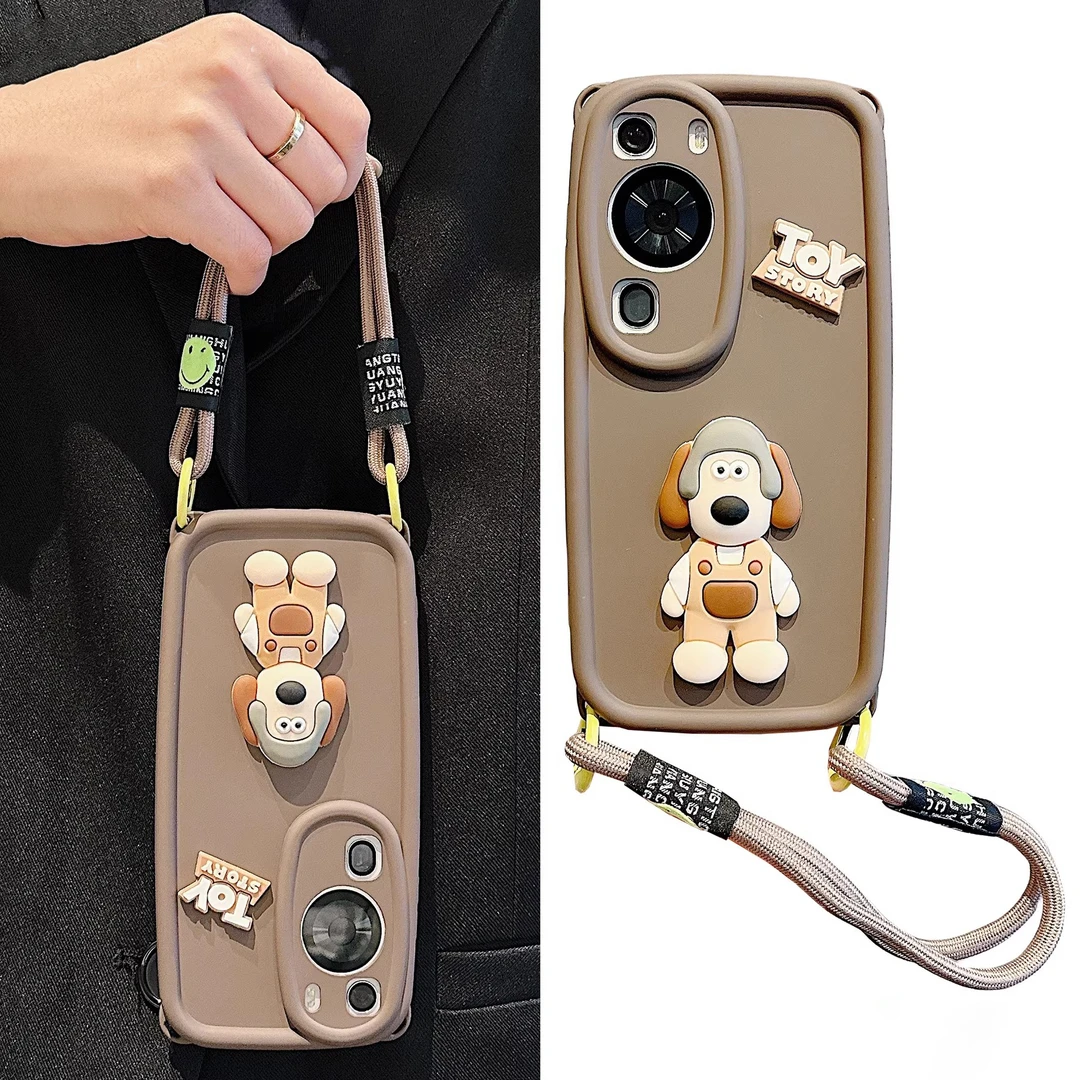 立体狗狗适用华为mate60pro手机壳mate40/50pro耳朵手绳nova11/10