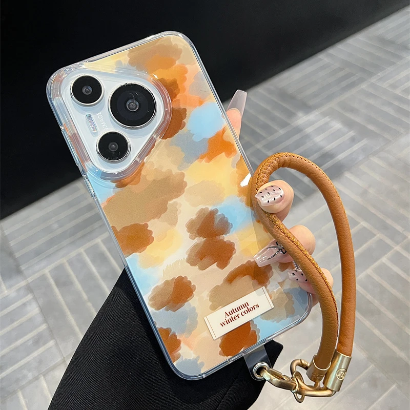 适用华为Pura70pro+手机壳mate60pro+美拉德晕染颜料苹果16/15/14