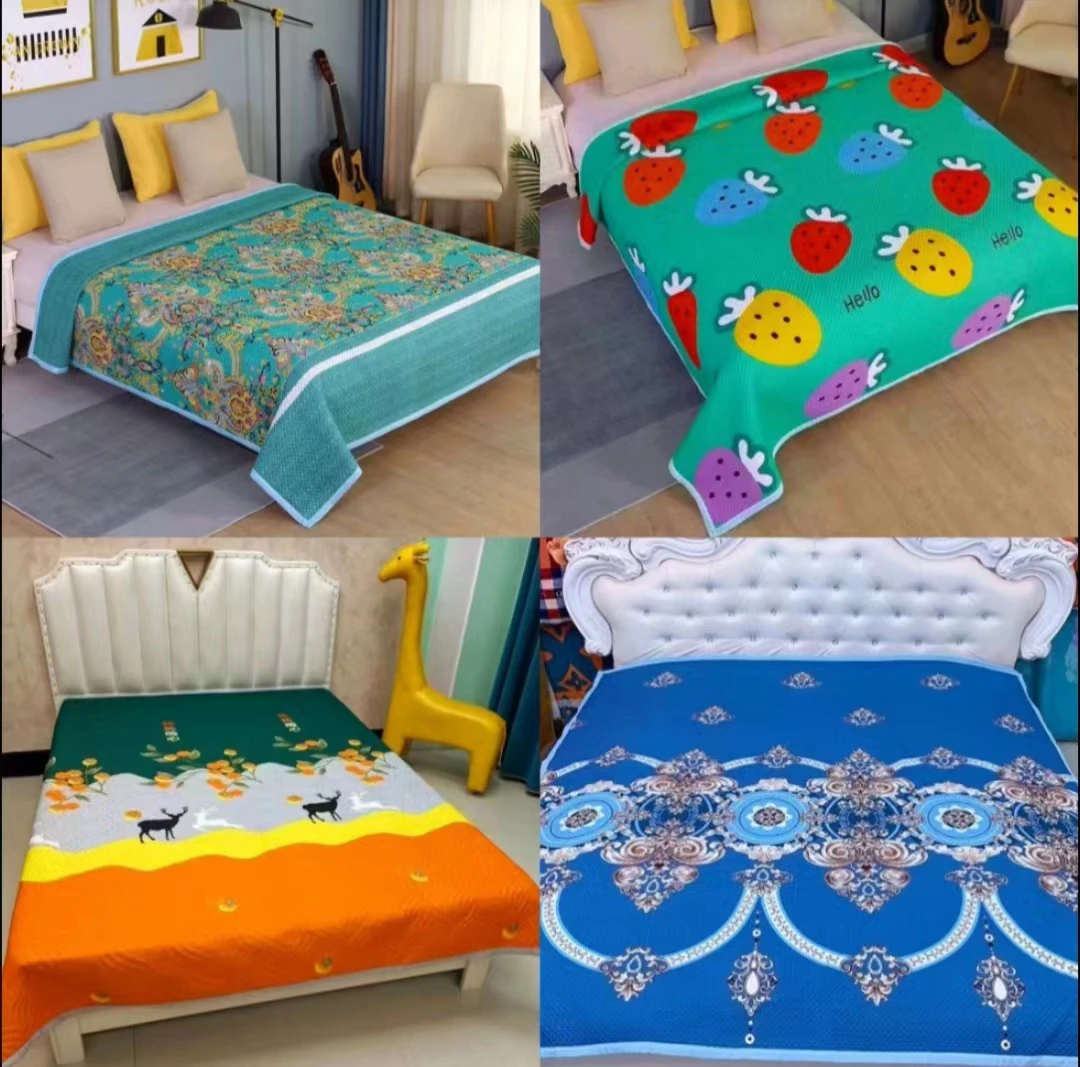 【四季床盖】（多色可选）2米X2.2米，爆款三层多功能床盖炕盖双面两用