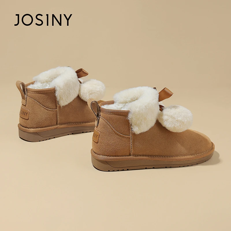 卓诗尼棉鞋女2025冬季新款加绒加厚毛毛鞋皮毛一体保暖休闲雪地靴