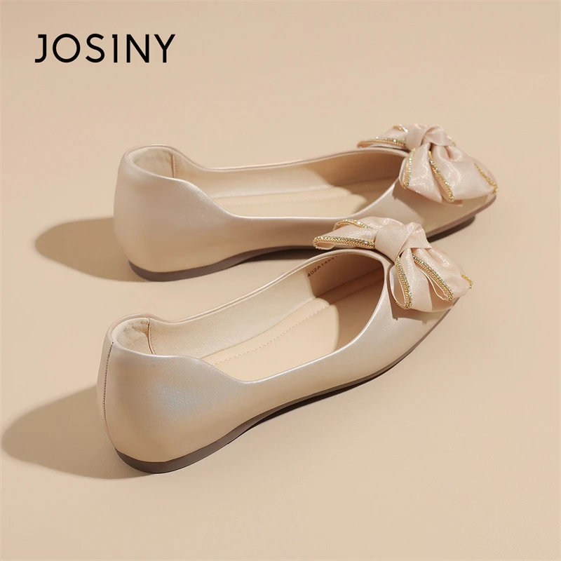 卓诗尼配裙子单鞋女2025春秋新款晚晚风仙女温柔百搭蝴蝶结乐福鞋