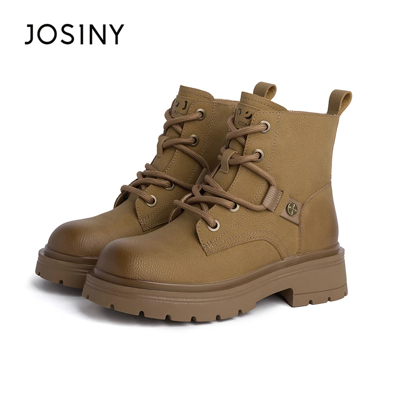 卓诗尼高帮马丁靴女2023新款秋季英伦风复古系带洋气又高级小短靴