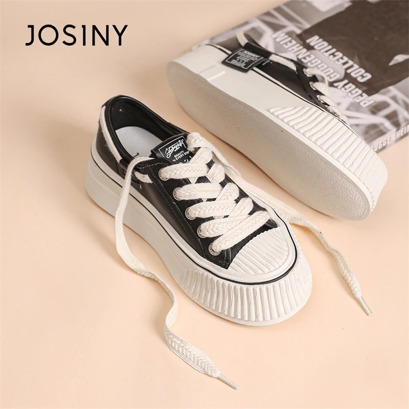 卓诗尼松糕厚底饼干鞋女2024春季新款复古小个子增高系带休闲板鞋