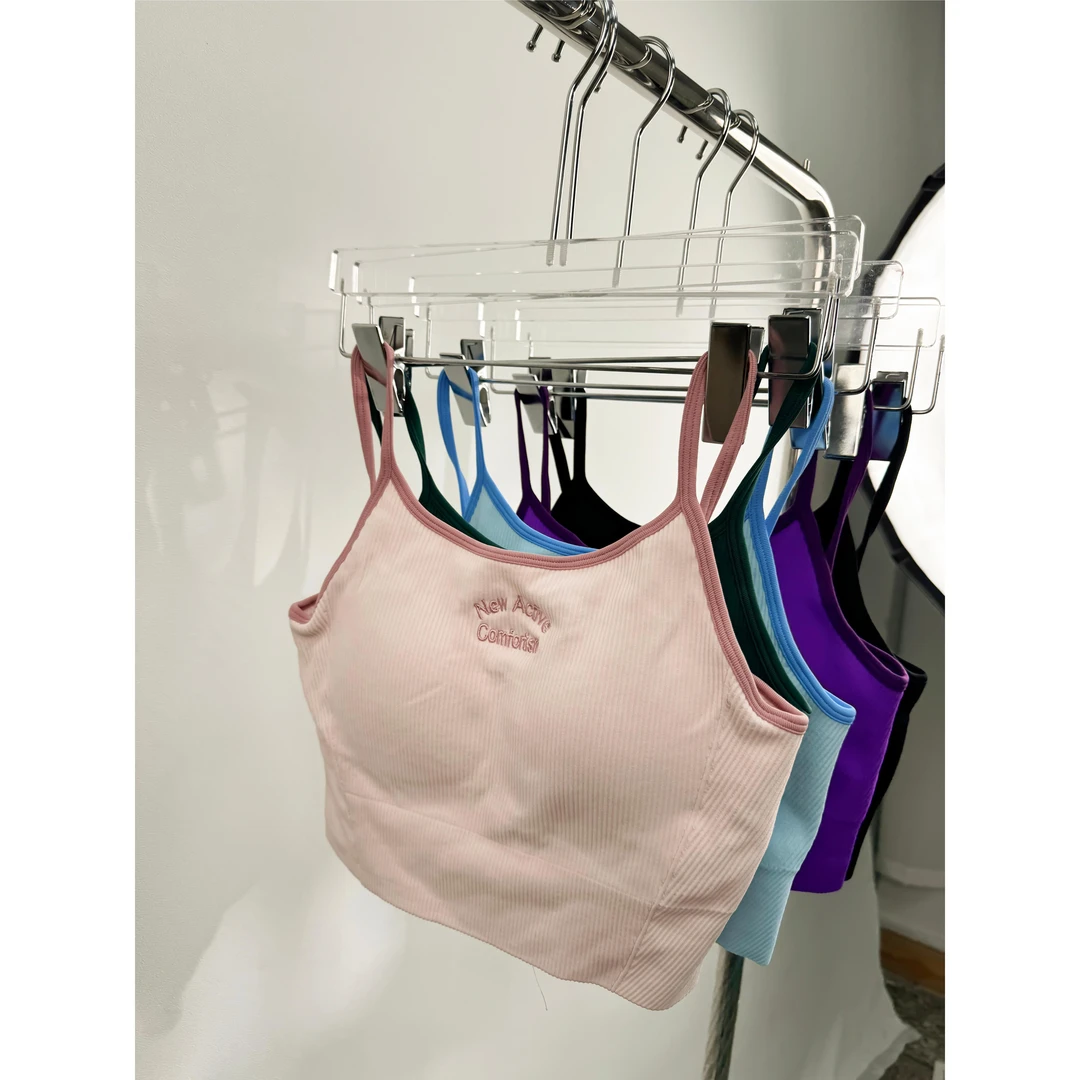 小象10月 美式复古运动背心带胸垫肩带美背吊带文胸健身训练外穿