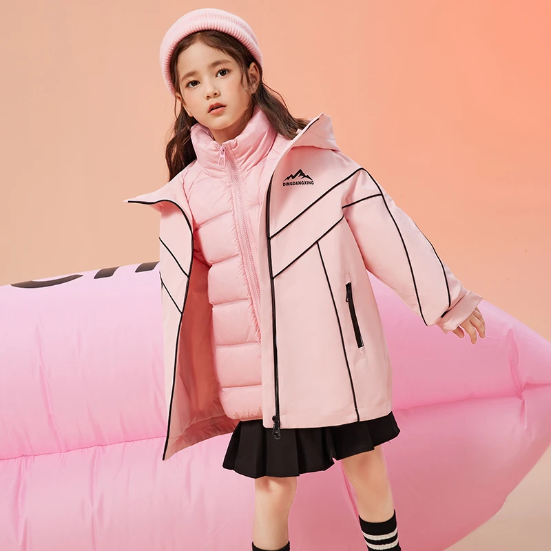 鸭鸭精选中大童羽绒服户外运动保暖外套加厚中长款冬装9880